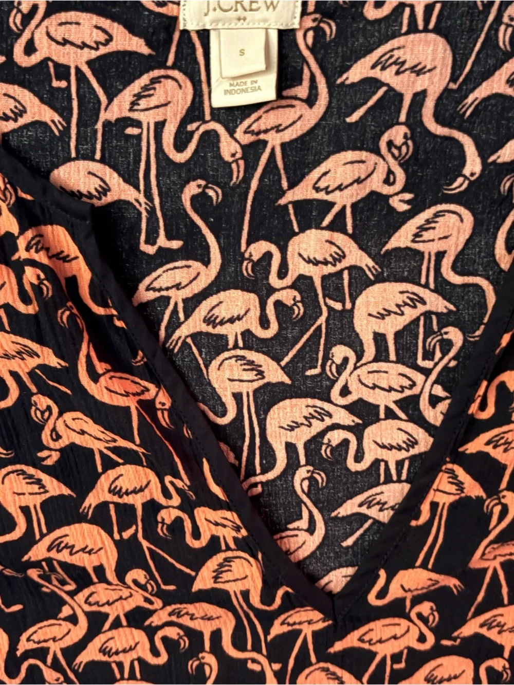 J. Crew Blue & Coral Flamingo Swim Coverup Dress